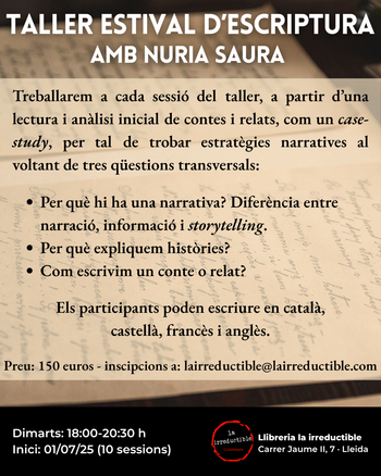 Taller d’escriptura: Conte i relat  //  PLAÇES EXHAURIDES!!